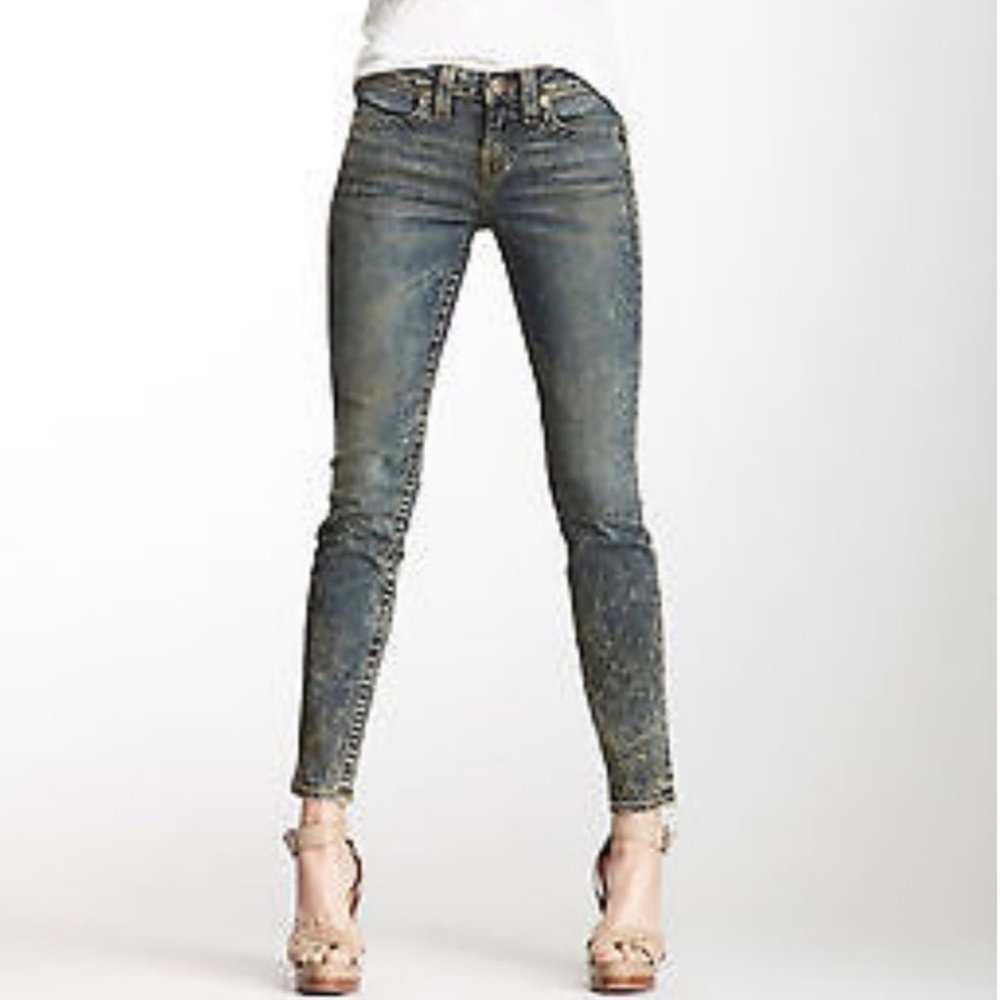 True Religion Acid Washed Skinny Jeans Sz 29